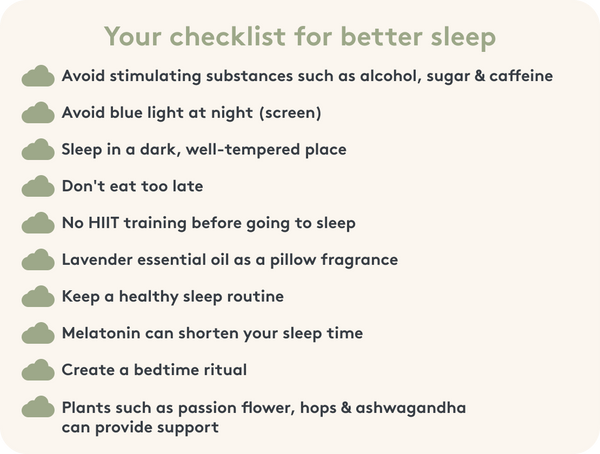 Checklist for better sleep