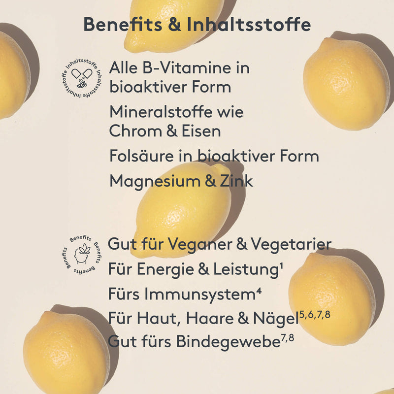 Benefits und Inhaltstoffe MITOcare B-Vitamine & Spurenelemente