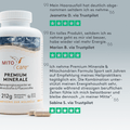 Trustpilot Bewertungszitate zum Produkt Premium Minerale - Produkt ansicht von vorne neben text
