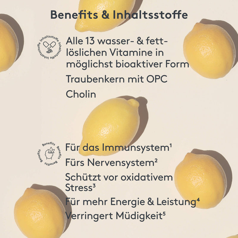 Benefits und Inhaltstoffe MITOcare Vitamine Total